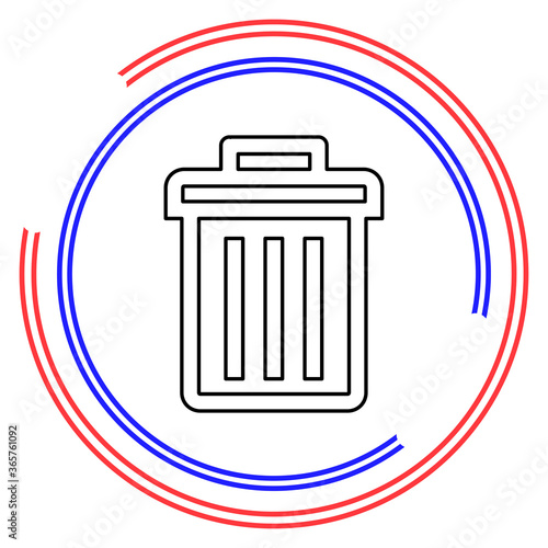 trashcan icon, vector trash bin - basket