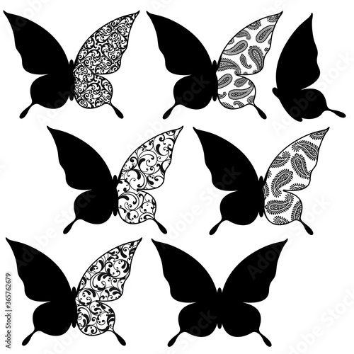 Ornament illustration of the form of the butterfly,