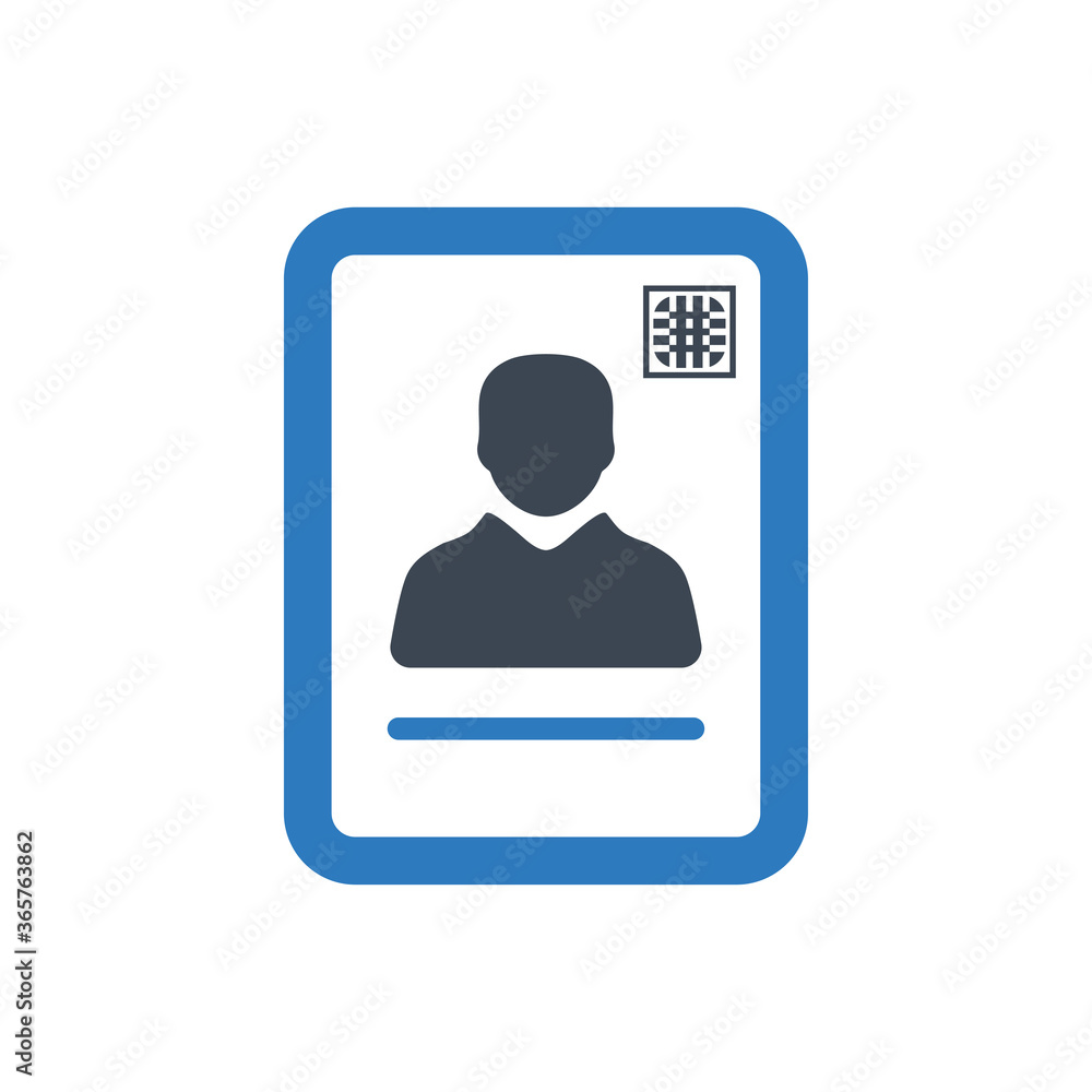 Identification card icon ( vector illustration ) Identification card icon ( vector illustration )