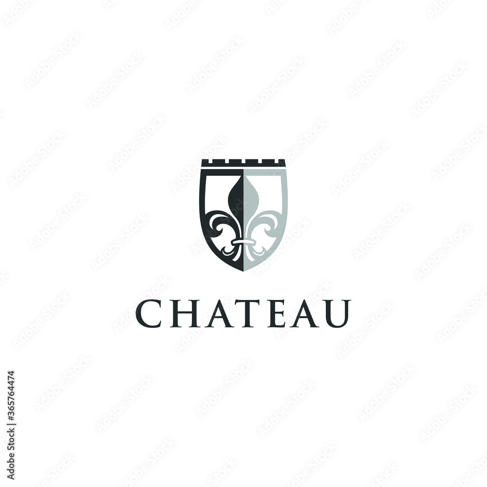 Chateau Symbolic Ornament Shield Abstract Creative Logo