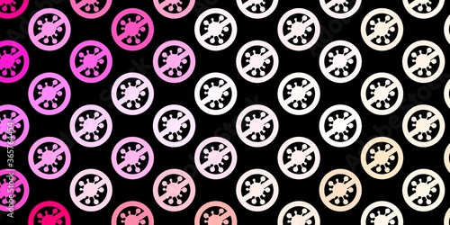 Dark Pink vector texture with disease symbols.