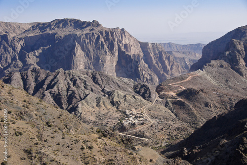 Village on lower plateau of Jebel Akhdar, Al Hajar Mountains, Sultanate of Oman