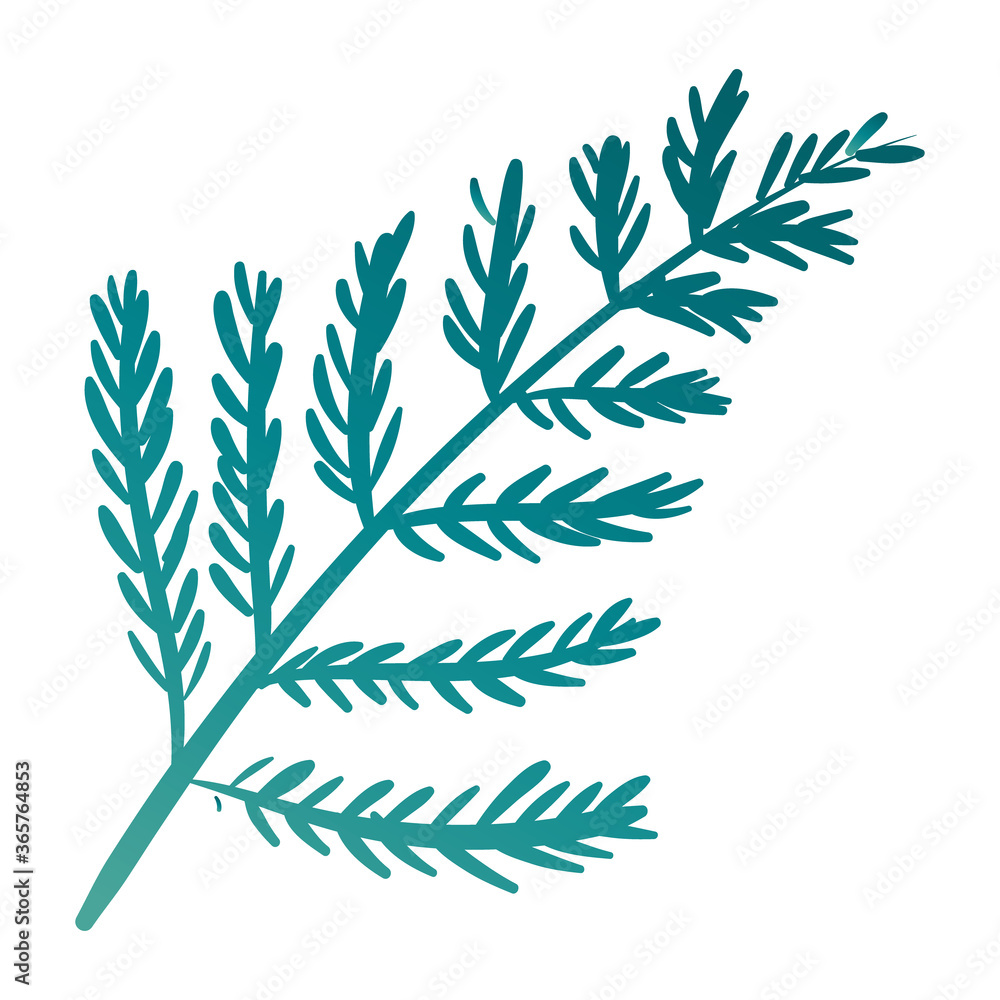 branch with leafs botanical gradient style icon branch with leafs botanical gradient style icon