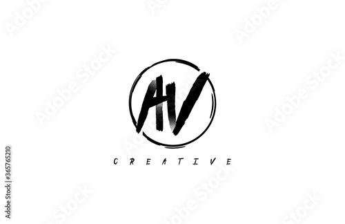 Letter AV Circle Line Abstract Artistic Urbane Logotype