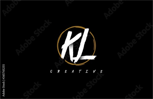 Letter KL Circle Line Abstract Artistic Urbane Logotype