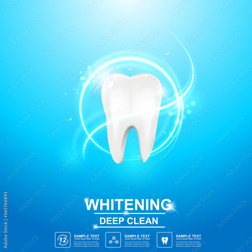 Dental Care and Teeth on Background Vector Concept. - obrazy, fototapety, plakaty 