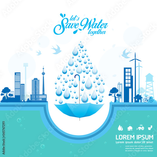 Save Water Vector Concept Water is Life