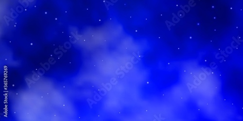 Dark BLUE vector background with small and big stars. Decorative illustration with stars on abstract template. Pattern for websites, landing pages.