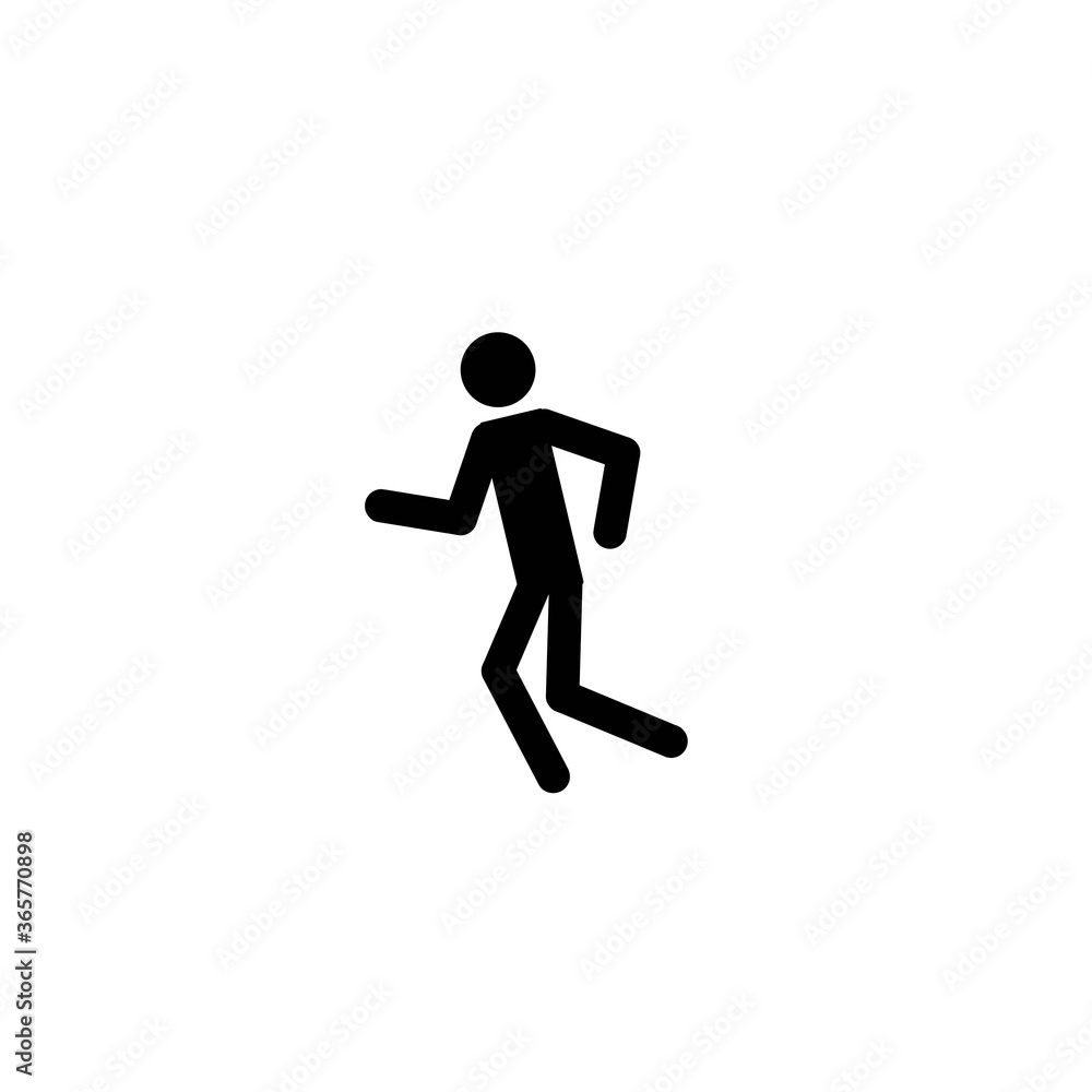 silhouette of a walking man, stick man walking isolated on a white background silhouette of a walking man, stick man walking isolated on a white background