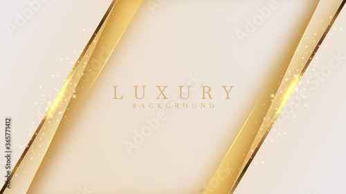 Luxury golden line background mustard shades in 3d abstract style. Illustration from vector about modern template deluxe design.