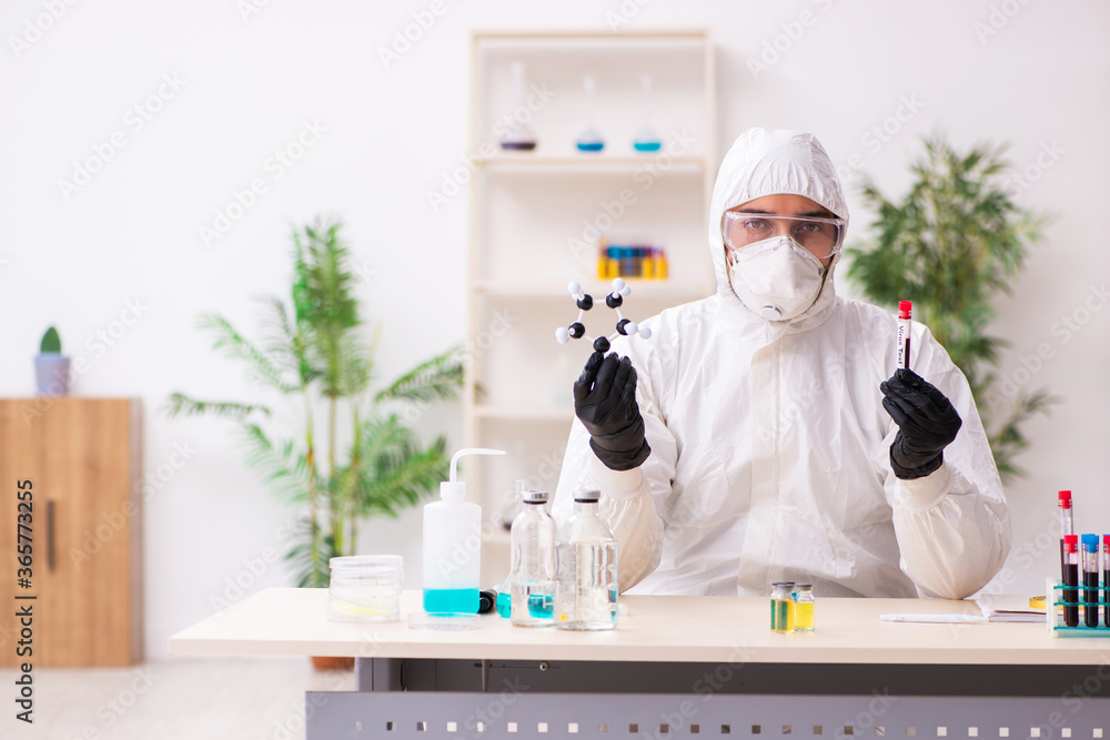 Doctor working in lab in coronavirus COVID-19 concept Doctor working in lab in coronavirus COVID-19 concept