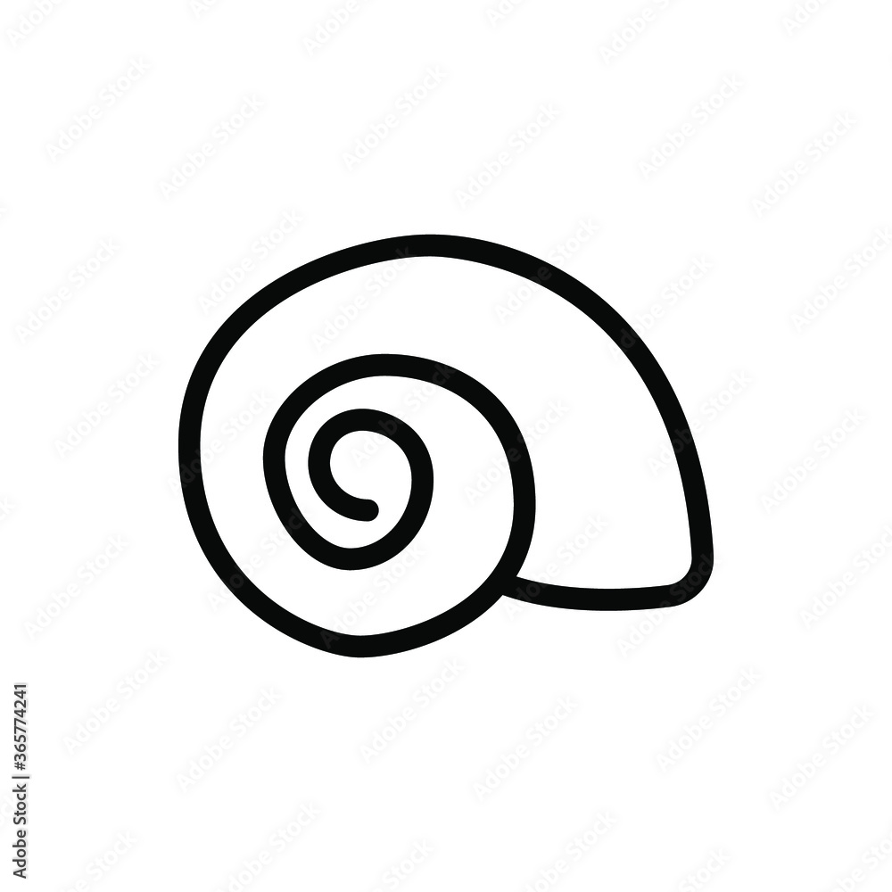rounded shell icon vector illustration outline style. summer icon set.
