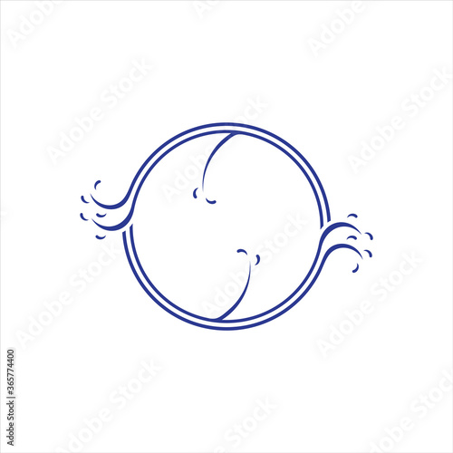 circle stripes waves shape symbol logo vector