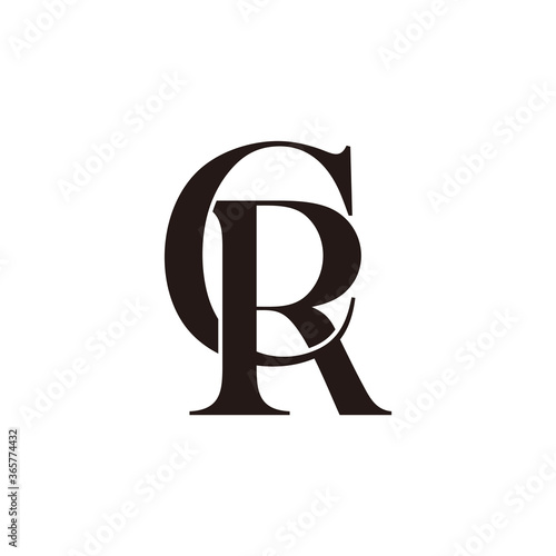 letter cr linked overlap design symbol vector
