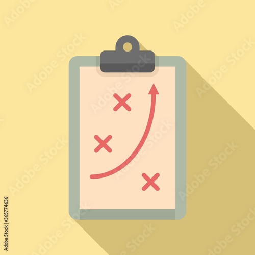 Tactical clipboard icon. Flat illustration of tactical clipboard vector icon for web design