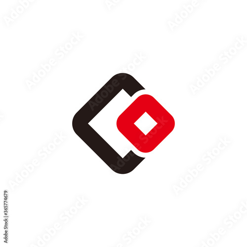 letter co simple geometric square abstract logo vector