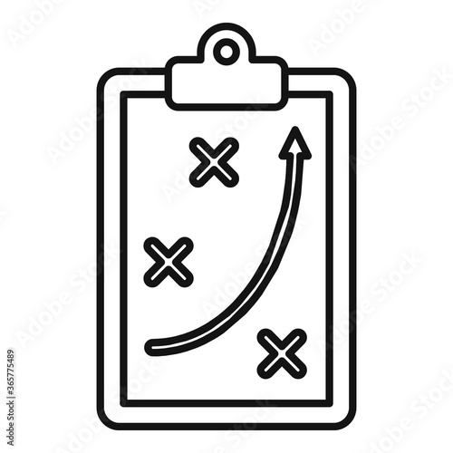 Tactical clipboard icon. Outline tactical clipboard vector icon for web design isolated on white background
