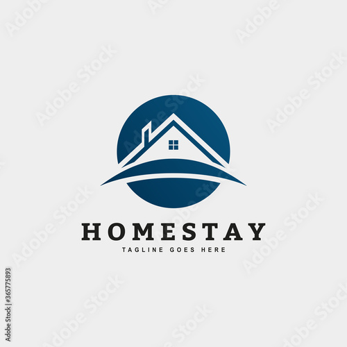 Icon house hotel or homestay company logo vector inspiration