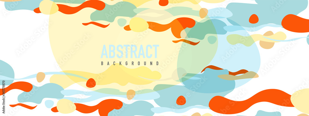 Naklejka premium Trendy liquid style shapes abstract design, dynamic vector background for placards, brochures, posters, web landing pages, covers or banners