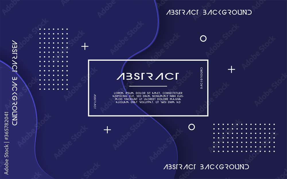 Fototapeta abstract blue color paper cut background banner design