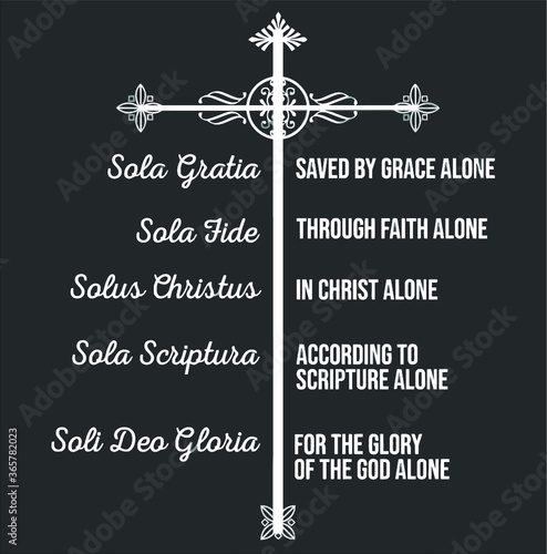 Cool The Five Solas Funny Christian Theology Lover Gift Premium new design vector illustrator photo