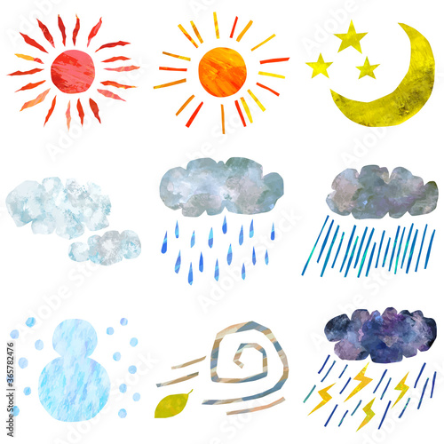 ベクター　天気のイラストセット