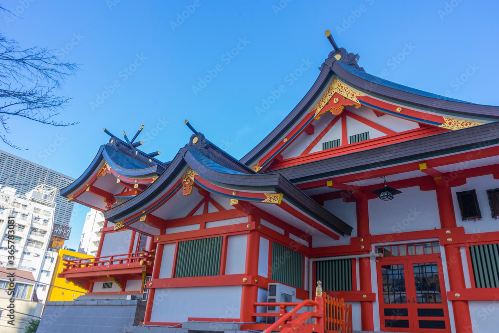 people visit Hanazono Jinja located in Shinjuku ward in Tokyo, Japan people visit Hanazono Jinja located in Shinjuku ward in Tokyo, Japan