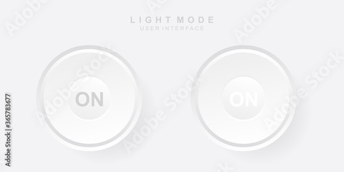 Simple Creative Power On User Interface in Neumorphism Design. Simple, modern and minimalist. Smooth and soft 3D user interface. Light mode. For website or apps design. Icon On Vector Illustration.