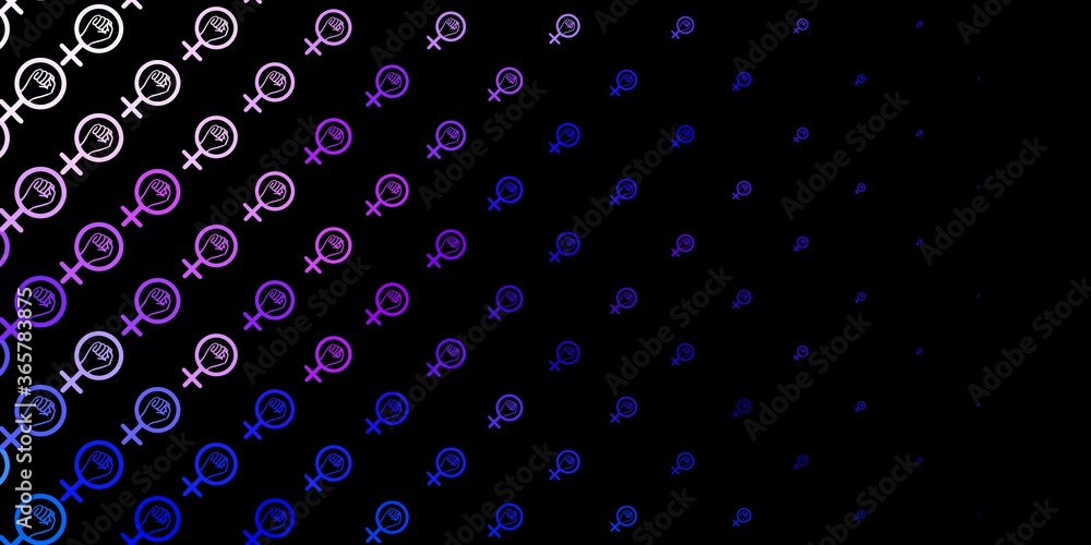 Dark Pink, Blue vector texture with women's rights symbols. Dark Pink, Blue vector texture with women's rights symbols.