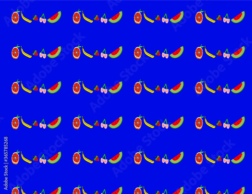 pattern di frutta varia su sfondo blu esempio per tovaglia carta placemate busta della spesa tovaglietta