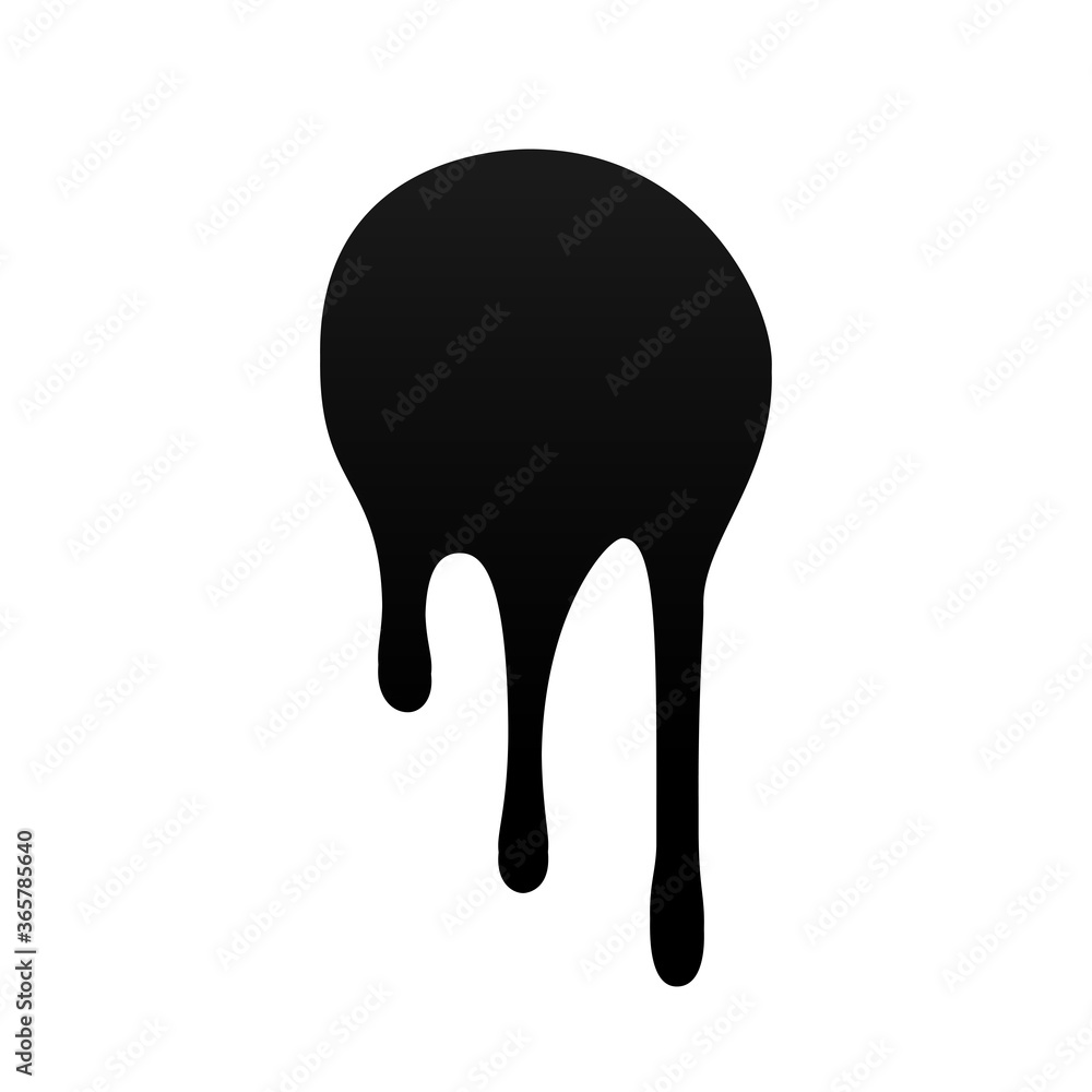 Drip paint. Ink stain. Drop melt liquid isolated on white background. Splash of chocolate, oil, blood. Black graffiti. Splatter syrup, candy sauce, caramel. Color easy to edit. Vector illustration Drip paint. Ink stain. Drop melt liquid isolated on white background. Splash of chocolate, oil, blood. Black graffiti. Splatter syrup, candy sauce, caramel. Color easy to edit. Vector illustration