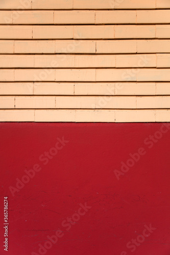 Red facade with bricks in t...
