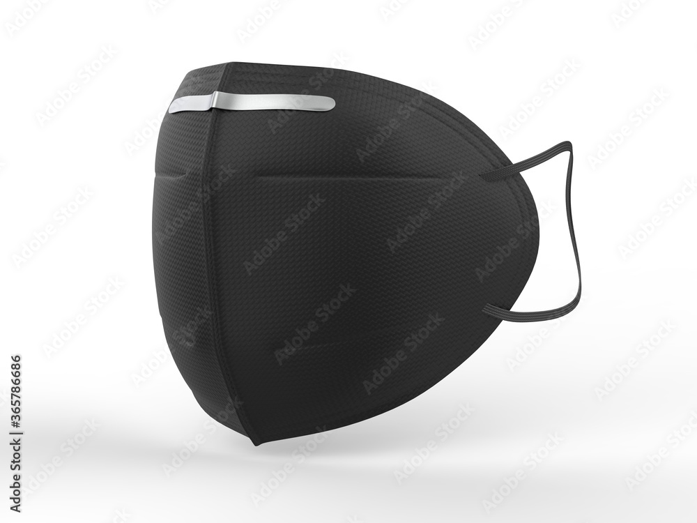 Blank N 95 respirator mask for mock up design. 3d render illustration. Blank N 95 respirator mask for mock up design. 3d render illustration.
