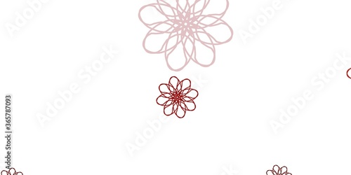 Light Brown vector doodle texture with flowers.