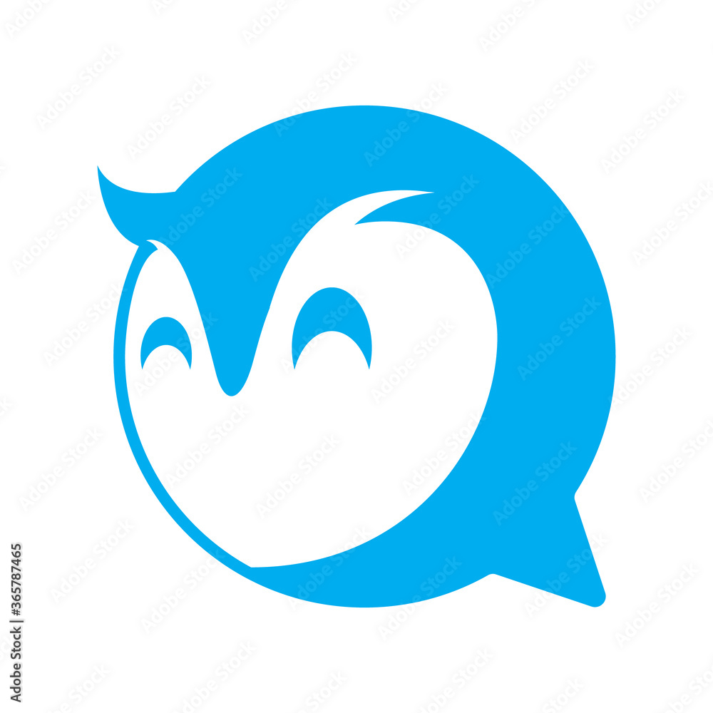 Naklejka premium SMILEY FACE OWL LOGO VECTOR
