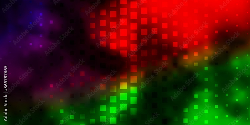 Dark Multicolor vector texture in rectangular style. Colorful illustration with gradient rectangles and squares. Design for your business promotion.