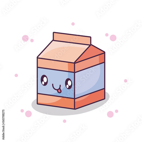 milk in box kawaii style