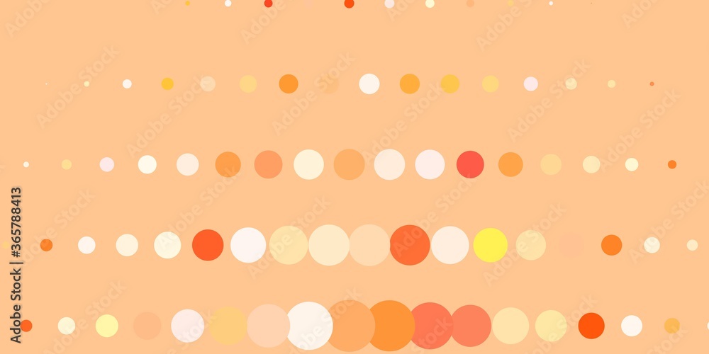 Light Orange vector background with circles. Colorful illustration with gradient dots in nature style. Pattern for websites, landing pages.