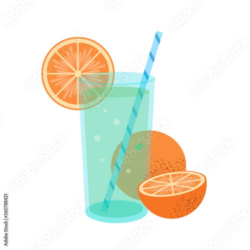 Bright vector illustration with ogange juice