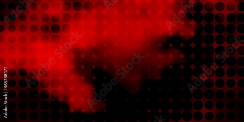 Dark Orange vector backdrop with dots. Abstract decorative design in gradient style with bubbles. New template for a brand book.