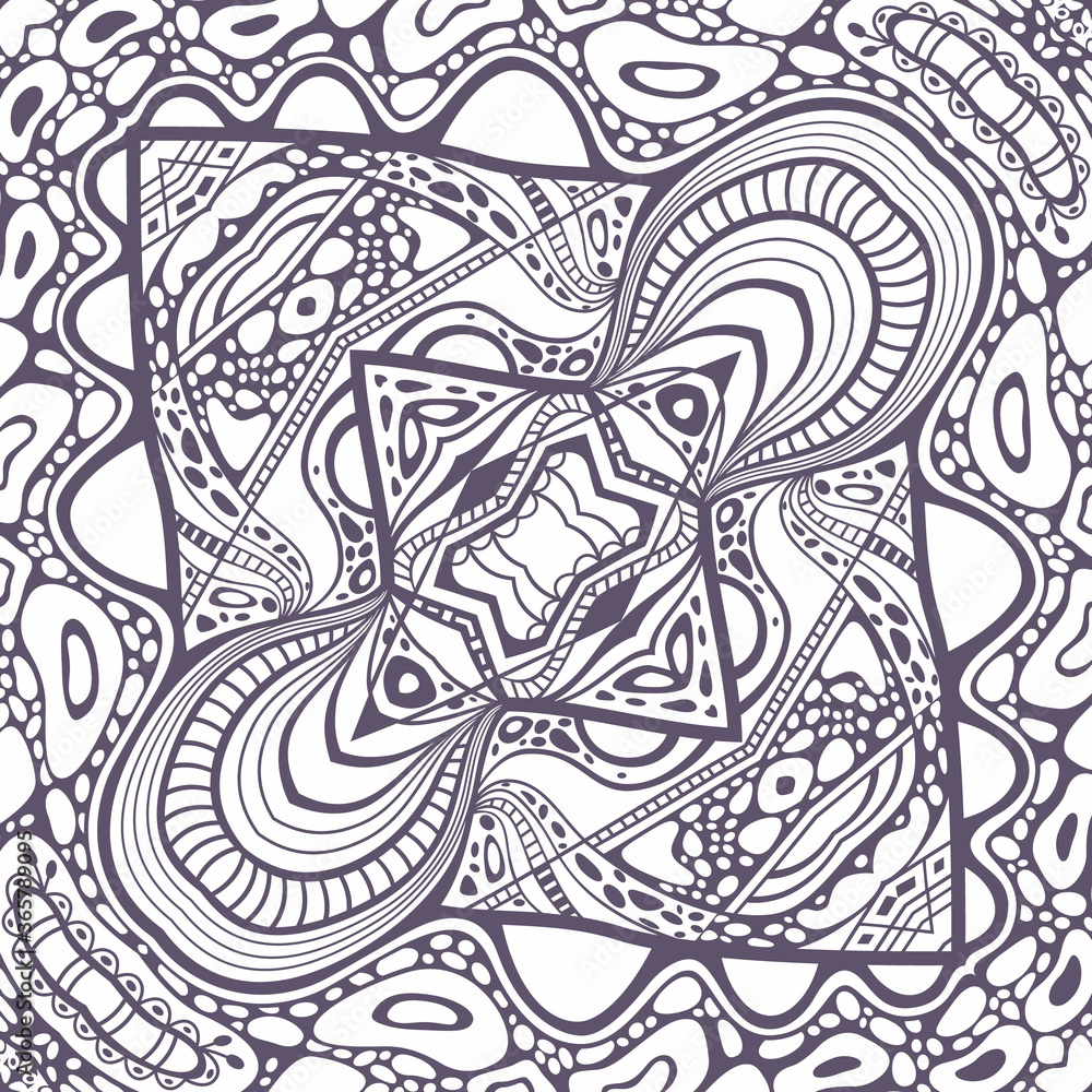 Vector modern cartoon hand drawn pattern Vector modern cartoon hand drawn pattern