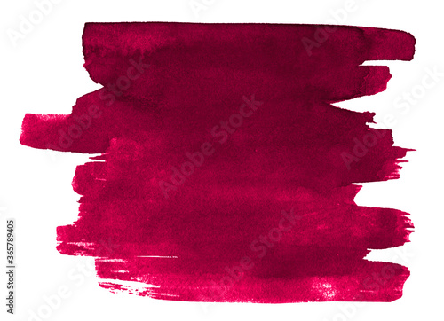 Burgundy watercolor, background with clear borders and natural splashes. Watercolor brush stains. Copy space.
