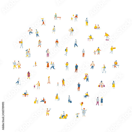 People crowd flat vector set. Background people isolated on white background © Oksana