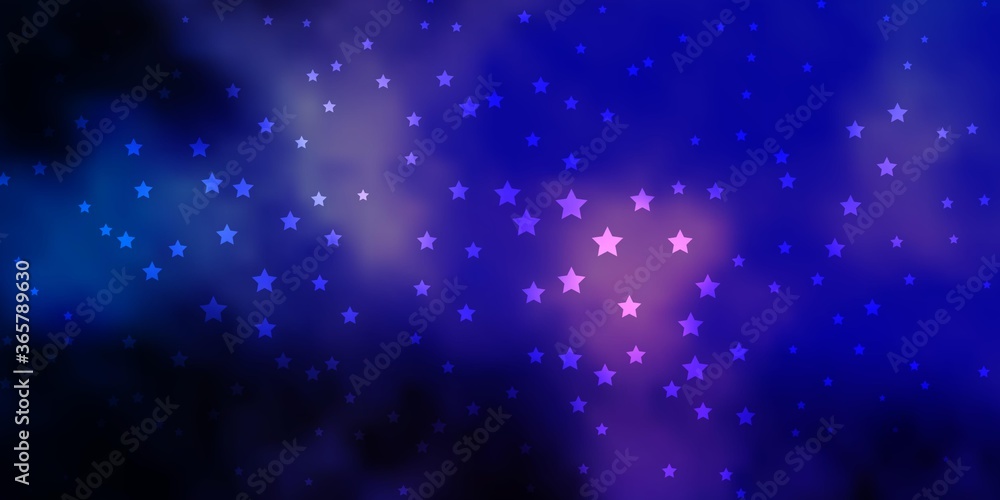 Dark Pink, Blue vector pattern with abstract stars. Modern geometric abstract illustration with stars. Best design for your ad, poster, banner.