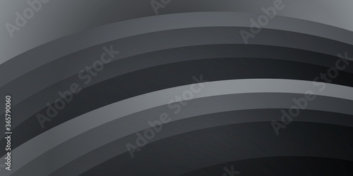 Abstract template black 3d curve wave geometric diagonal with metal border on black background for presentation design vector illustration. Abstract 3d background with black paper layers.