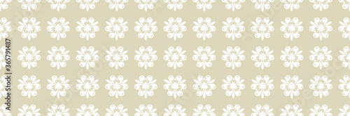 Floral seamless pattern. White design with olive green background © Liudmyla