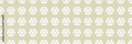 Floral seamless pattern. White design with olive green background