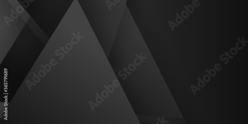 Dark black neutral abstract triangle background for presentation design