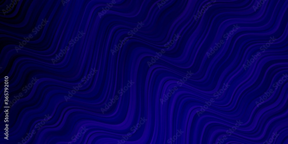 Dark Purple vector pattern with curved lines. Colorful geometric sample with gradient curves.  Design for your business promotion.