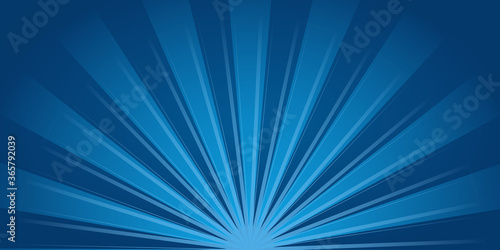 Blue light sun shiny pop art light presentation background. Elegant business style blue sun rays presentation background